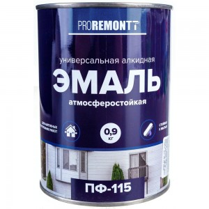 Эмаль PROREMONTT ПФ-115 синяя, 0.9 кг Лк-00004476