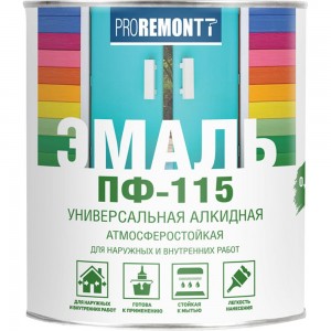 Эмаль PROREMONTT ПФ-115 желтая, 0.9 кг Лк-00004460