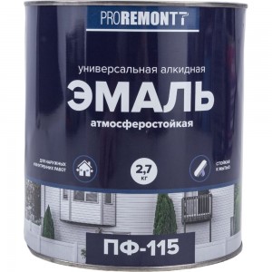 Эмаль PROREMONTT ПФ-115 мятная, RAL 6027, 2.7 кг Лк-00009806