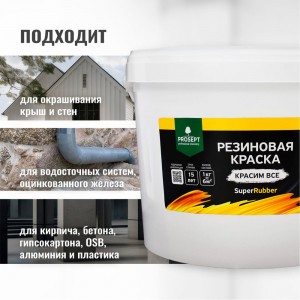 Резиновая краска PROSEPT SuperRubber (белый Ral 9003; 12 кг) 069-12