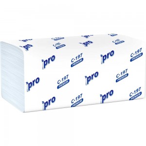 Бумажное полотенце Protissue листовое 2-сл 200 лист/уп 210x230 мм v-сложения белое Г-С197