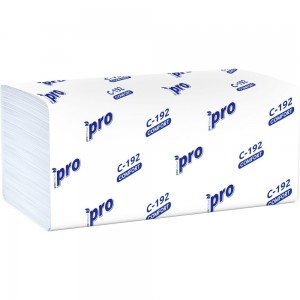Бумажное полотенце Protissue листовое 1-сл., 250 лист/уп, 210x230 мм, v-сложения белое Г-С192