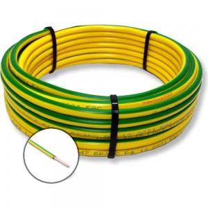 Установочный провод ПУВнг(А)-LS ПРОВОДНИК 1x10 мм2 зелено-желтый, 30м OZ251020L30