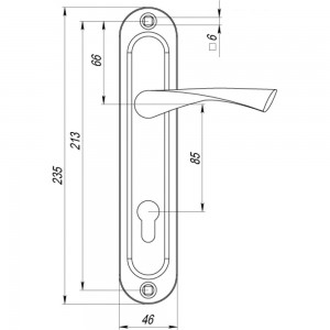 Ручка на планке PUNTO P90 8518 CRONA CP 41977