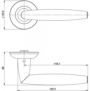 Раздельная ручка PUNTO SUPREME ZR SN/CP-3 матовый никель/хром 41105