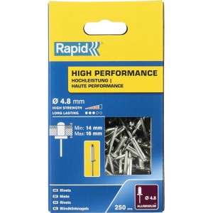 Алюминиевая заклепка RAPID R:High-performance-rivet d4.8x20 мм, 250 шт. 5001439