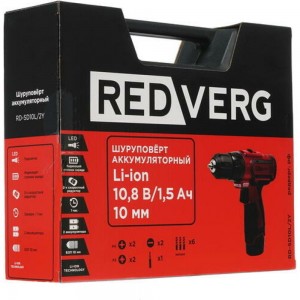 Аккумуляторный шуруповерт REDVERG RD-SD10L/2Y 6628688