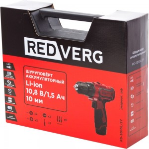 Аккумуляторный шуруповерт REDVERG RD-SD10L/2Y 6628688