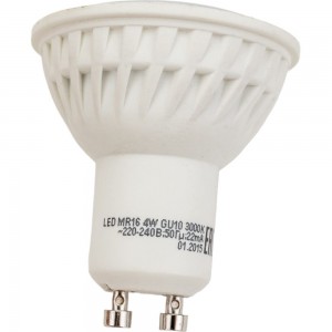 Светодиодная лампа LED MR16 4W GU10 3000К РЕКОРД 22317