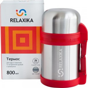 Универсальный термос для еды и напитков Relaxika 201 0.8 литра, стальной R201.800.1