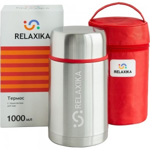 Термос для еды Relaxika 301 1 литр, в чехле, стальной R301.1000.1P