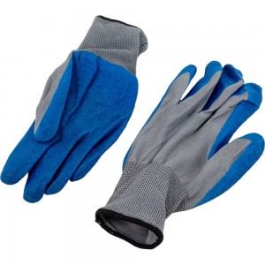 Нейлоновые перчатки с рифленым латексным покрытием РемоКолор 24-2-018