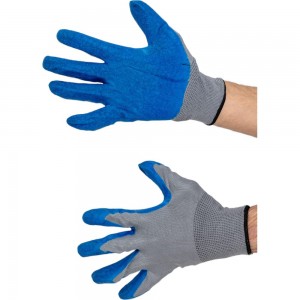 Нейлоновые перчатки с рифленым латексным покрытием РемоКолор 24-2-018