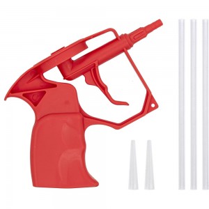 Мини-пистолет для монтажной пены РемоКолор пластиковый, 3 сменные трубочки, 3 колпачка, трубочки 160мм 23-7-006