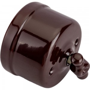 Проходной одноклавишный выключатель Retrika керамический ретро цвет коричневый R-SW-12