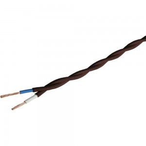 Силовой кабель Retro Electro ретро, 2х1,5, коричневый, длина бухты 20 2254726