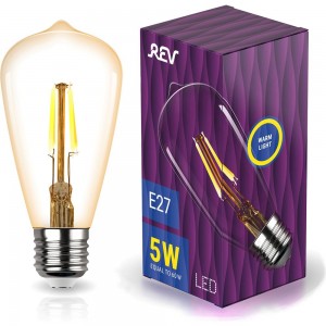Светодиодная лампа REV VINTAGE Filament ST64, E27, 5W, 2700K, DECO Premium, 32435 5