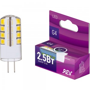 Светодиодная лампа REV JC G4, 2,5W, 4000K, 220V 32438 6
