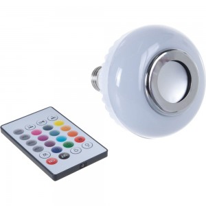Лампа REV, LED музыкальная мультиколор E27, RGB с Bluetooth, динамиком и пультом ДУ в комплекте 32599 4