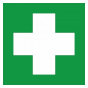 Наклейка-знак медицинского назначения REXANT Аптечка первой медицинской помощи, 100x100мм, 5шт 56-0070