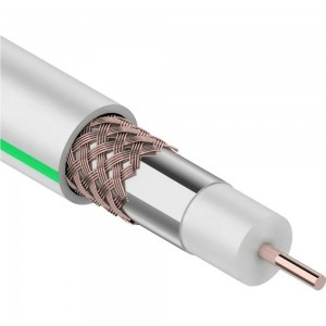 Коаксиальный кабель REXANT SAT 703B, 75 Ом, Cu/Al/Cu, 75%, бухта 50 м, белый 01-2431-50