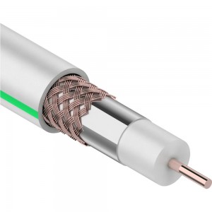 Коаксиальный кабель REXANT SAT 703B, 75 Ом, CCS/Al/Al, 75%, бухта 20 м, белый 01-2431-2-20