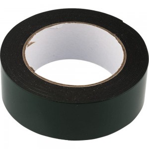Двухсторонняя клейкая лента REXANT черная, вспененная ЭВА основа, 40 мм, ролик 5 м 09-6140