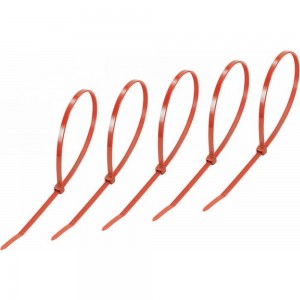 Нейлоновая кабельная стяжка REXANT 400x4,8мм, красная 25 шт/уп 07-0406-25