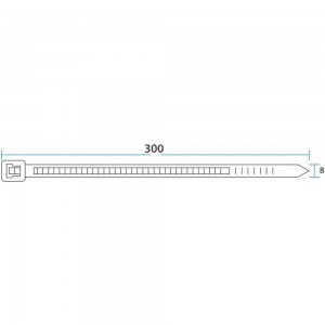 Нейлоновая кабельная стяжка REXANT 300x7,6мм, белая 100 шт/уп 07-0302