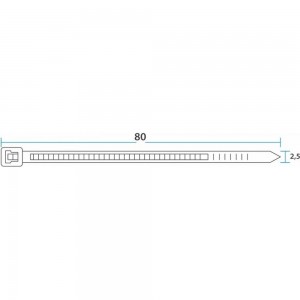 Нейлоновая кабельная стяжка REXANT 80x2,5мм, черная 100 шт/уп 07-0081