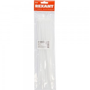 Хомут REXANT nylon 300x5.0 мм 25 шт белый 07-0300-25