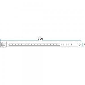 Нейлоновая кабельная стяжка REXANT 700x9,0мм, черная 100 шт/уп 07-0701-9