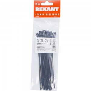 Хомут REXANT nylon 150x3.0 мм 25 шт черный 07-0151-25