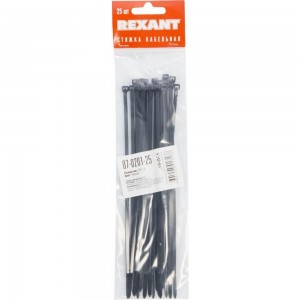 Хомут REXANT nylon 200x4.0 мм 25 шт черный 07-0201-25