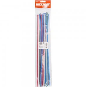 Хомут REXANT nylon 400x5.0 мм 25 шт цветные 07-0408-25