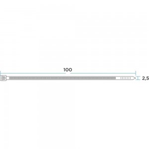 Нейлоновая стяжка REXANT 100x2,5 мм, черная упак. 500 шт. 07-0101-05