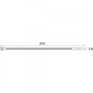 Нейлоновая стяжка REXANT 250x3,6 мм, белая упак. 500 шт. 07-0250-05