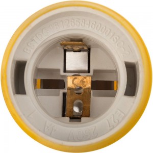 Патрон REXANT E27 силиконовый со шнуром 1 м желтый 11-8889