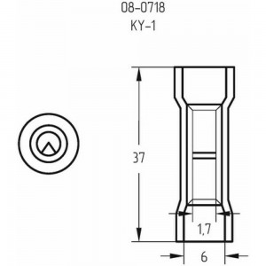 Изолированная соединительная гильза REXANT, термоусаживаемая, L-37 мм, 0.5-1 мм.кв, красная 08-0718