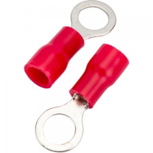 Кольцевой наконечник REXANT, изолированный, диам. 5.3 мм, 0.5-1.5 кв.мм, красный 08-0014