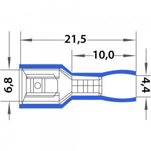 Плоская клемма REXANT, полностью изолированная, гнездо 6.6 мм 1.5-2.5 кв.мм 08-0632