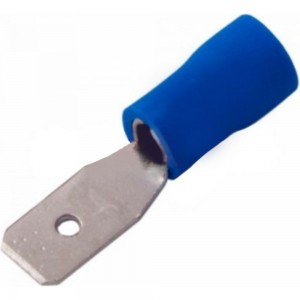 Плоская изолированная клемма REXANT штекер 4.8мм 1.5-2.5 кв.мм/РПИп 2-5 синяя, 100 шт 08-0332