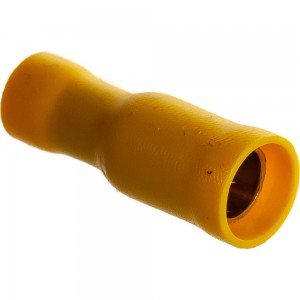 Штекерный изолированный разъем REXANT, гнездо 5 мм, 4-6 кв.мм, желтый, 100шт 08-0232