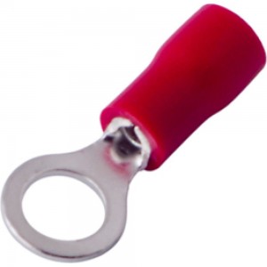 Кольцевой изолированный наконечник REXANT диаметр 4.3 мм 0.5-1.5 кв.мм красный, 100 шт 08-0013