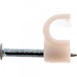 Круглый крепеж кабеля REXANT 4 мм, белый 50шт 07-4004