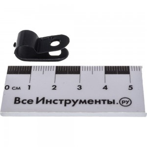 Кабельная скоба под винт REXANT 6 мм, черная, 50 шт. 07-4406-1