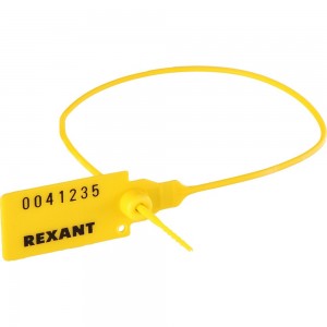 Номерная пломба для опечатывания REXANT пластиковая 320 мм желтая 50 шт 07-6132