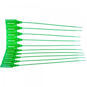 Номерная пломба для опечатывания REXANT пластиковая 220 мм зеленая 50 шт 07-6113