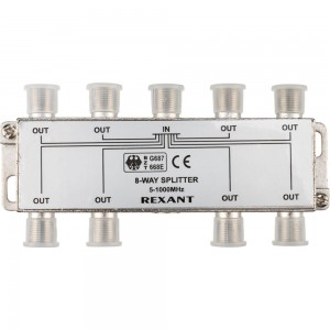 Делитель ТВ REXANT на 8 выходов F разъём 5-1000 МГц 05-6005