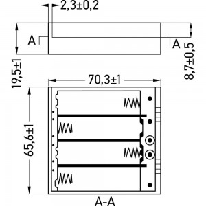 Батарейный отсек REXANT 4хАА с проводами, закрытый 16-0826-9